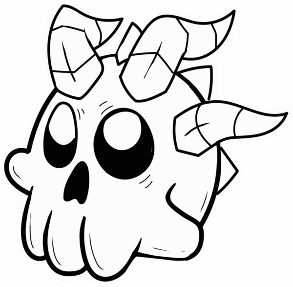 Horned Skull Sticker