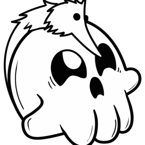 Worm Skull Sticker