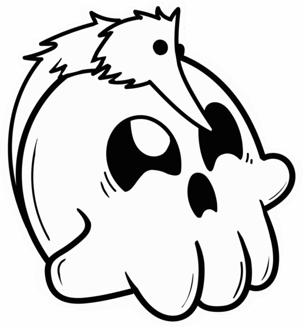 Worm Skull Sticker