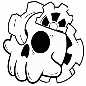 Cog Skull Sticker