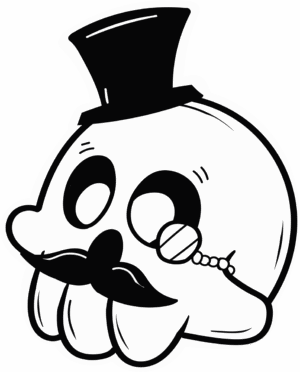 Top Hat Skull Sticker